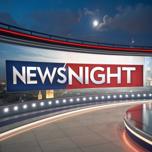 Dynamic logo for the evening news program, NewsNight. Modern design featuring bold, sleek typography and a clean, professional aesthetic.