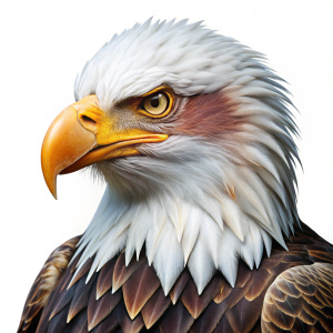  PSD bald american eagle isolated on white background