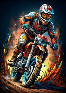  vector  of motorbike of enduro racer ,  ultra detailed comic ,style pop art, style, graffiti style, style watecolor, black background, ready for print t-shirt, style art fabric
RasterIllustrationlevel of detail:extreme , x-wing level of detail extreme

