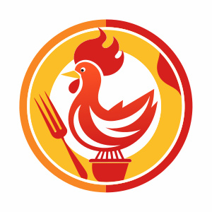 minimalist logo for a country restaurant, simple grill and chicken ...