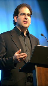 Images of Kevin Mitnick after his release, speaking at conferences and working as a computer security expert.