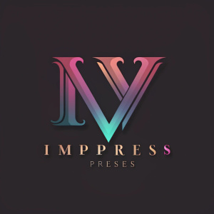 Logo con las letras ROBOTO Y CON EL FONDO BLANCO: Importxperess
I.V, en color pastel y fondo negro que sea para una tienda de mujeres de ropa y calzado, estilo elegante