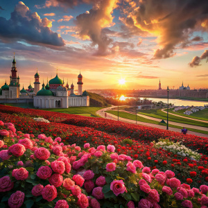 roses flowers thouthands sunset in Kazan