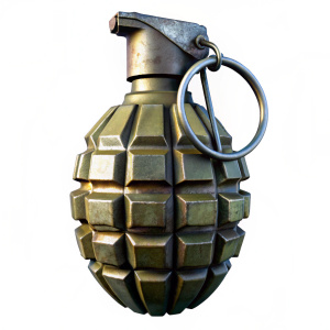 Frag hand grenade png   on white back ground