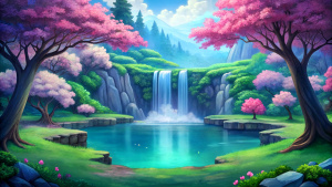 anime park waterfall