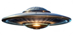 UFO, transparent background, isolated image,