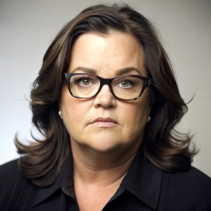 rosie o'donnell not smiling with glasses