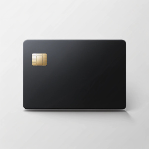 black bank card mockup frontal