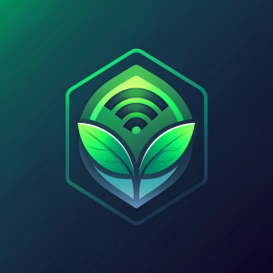 A logo combining technology and nature
