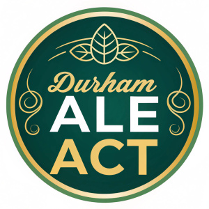 The Durham Ale ACT logo. Modern, sleek design with vibrant green and gold colors.