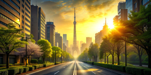 Tokyo Bright Morning Street