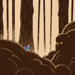 Digital artwork featuring Sumire Kakei from the anime series Boruto: Naruto Next Generations, battling a colossal beast.