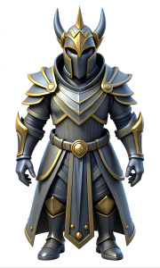 create a full-sized male helmeted knight character in dark fantasy.