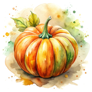 watercolor pumpkin