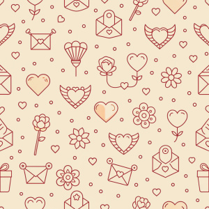 valentine day minimalist doodles for seamless pattern tile, light background