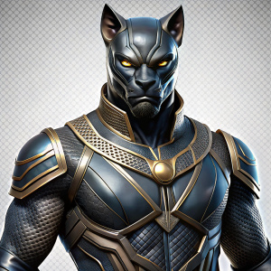 black panther warrior transparent background