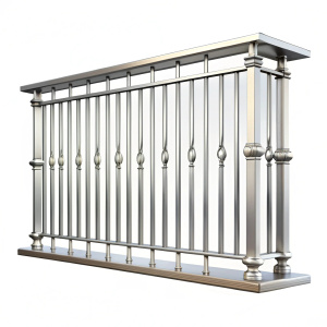 silver Balcony railing . on white background - Recraft