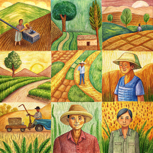  A collage that illustrate Problems faced by the agriculture sector