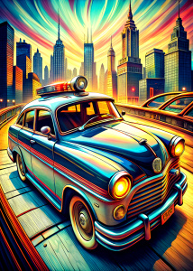  vector  of the vintage  car police patrol of New York ,  ultra detailed comic ,style pop art, style, graffiti style, style watecolor, black background, ready for print t-shirt, style art fabric
RasterIllustrationlevel of detail:extreme , x-wing level of detail extreme

