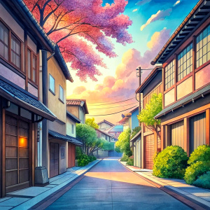 anime background street 