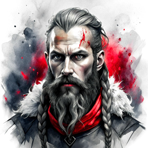 viking ragnar warrior perfect realistic art, high-definition, high-definition grey and black, white background 