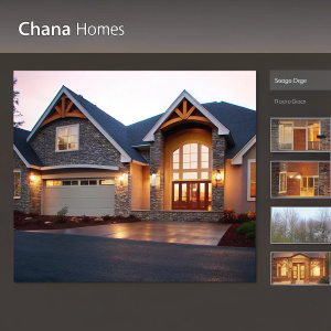 Homepage of Chana Homes, featuring a luxurious, sprawling house with an inviting entrance. Sections dedicated to: 
- Seamless Home Buying Process
- Diverse Range of Completed Projects
- Comprehensive Warranty Information
- Our Commitment: Mission Statement
- Galleries highlighting unique home features