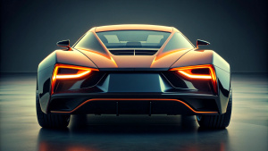 One supercar, new concept, Racing, Rearview, dark style