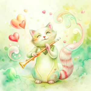 CAT PLAY FLUTE