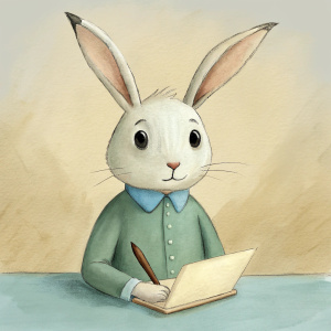 rabbit writing