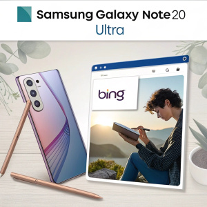 Screenshot of Bing search results page for Samsung Galaxy Note20 Ultra