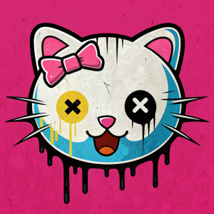 Street art graffiti, horrifying hello kitty