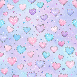 a simple pattern with hearts, boho, cute, flat background