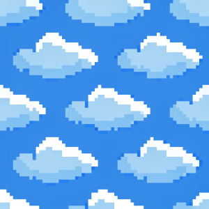 Seamless pattern of clouds with subtle shading


