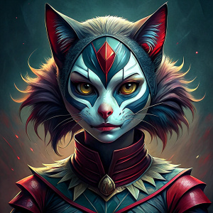 mad dark harlequin lady-cat