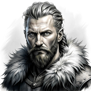 viking ragnar perfect realistic art, high-definition, high-definition grey and black, white background 