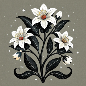 Flowers seamless pattern in rococo style