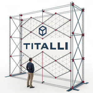 Central grid-like structure with the word 'Titalli' in bold, modern sans-serif font.