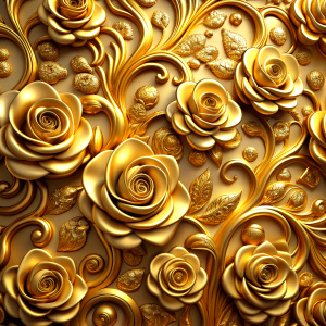 gold roses,wallpaper pattern, relief



