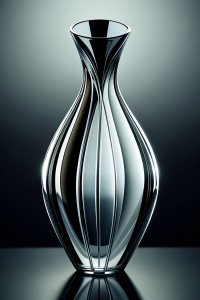 elegant futuristic glass bottle