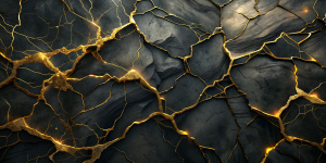 black stone background with hints of gold wallpaper