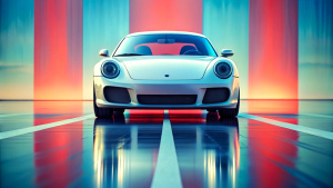 One supercar Porsche, Racing, Rearview