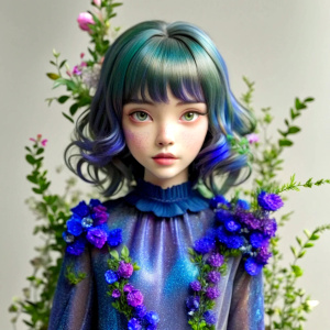 realistic dark hair