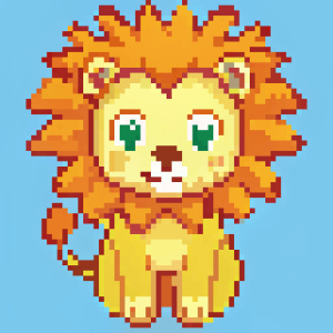 cute kawaii lion 