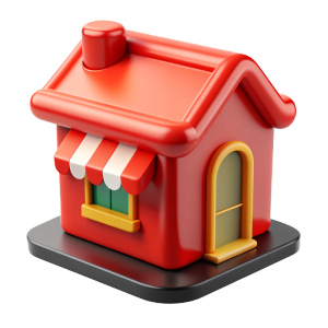 red house shop 3d
