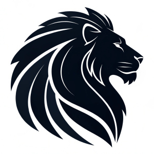 The new emblem for Laurel Hill Elementary's Lion Pride initiative. A sleek, modern logo featuring a majestic lion's silhouette in black. The logo embodies strength, unity, and a powerful school spirit.