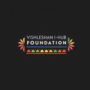 Logo of Vishleshan I-Hub Foundation. Vibrant colors and clean design. Modern sans-serif font for text 'Vishleshan I-Hub Foundation'. Against a solid black background.