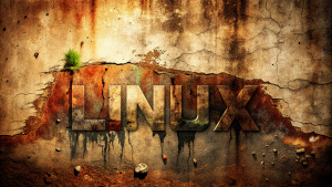 Street art dirt wall minimal "LINUX" Logo