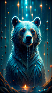 Bear in the rain