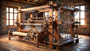 high detaled 3d medieval mechanical loom