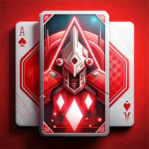 cartas rojas y blancas , por la parte de atras estilo futurista